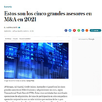 Estos son los cinco grandes asesores en M&A en 2021